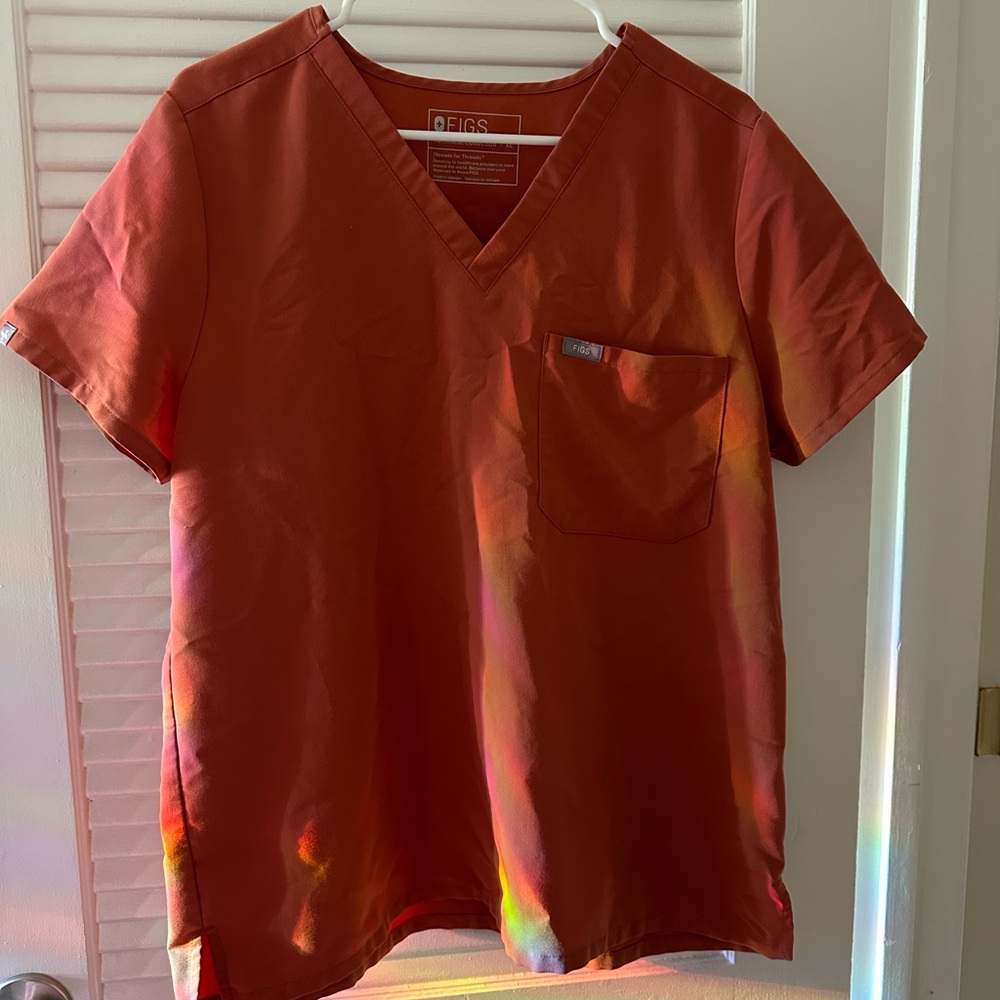 Figs terracotta XL scrub top